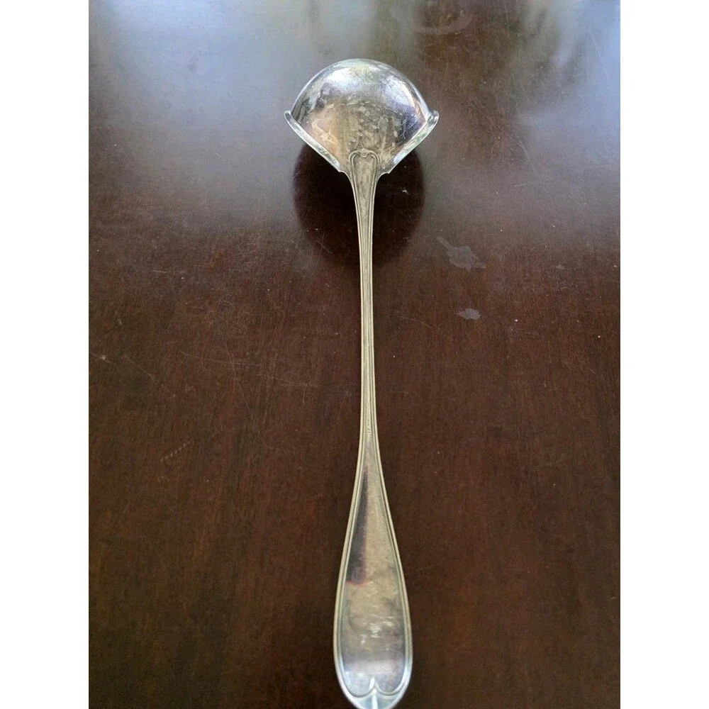 ​1847 Rogers Bros AI Silverplate Gravy Ladle Monogram B Charter Oak Grandmacore